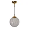 Lampada a Sospensione Gaia in Vetro di Murano Sfera Bianca e Nera #3