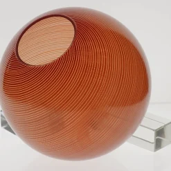 Lampada a Sospensione Gaia in Vetro di Murano Sfera Rossa