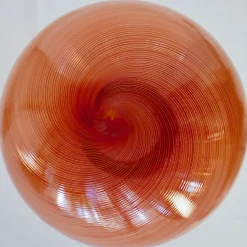 Lampada a Sospensione Gaia in Vetro di Murano Sfera Rossa