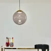 Lampada a Sospensione Gaia in Vetro di Murano Sfera Bianca e Nera #2