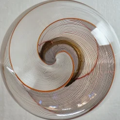 Lampada a Sospensione Gaia in Vetro di Murano Sfera Bianca e Nera #1