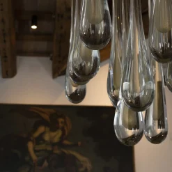 Lampada a Sospensione Goccia in Vetro Dorato