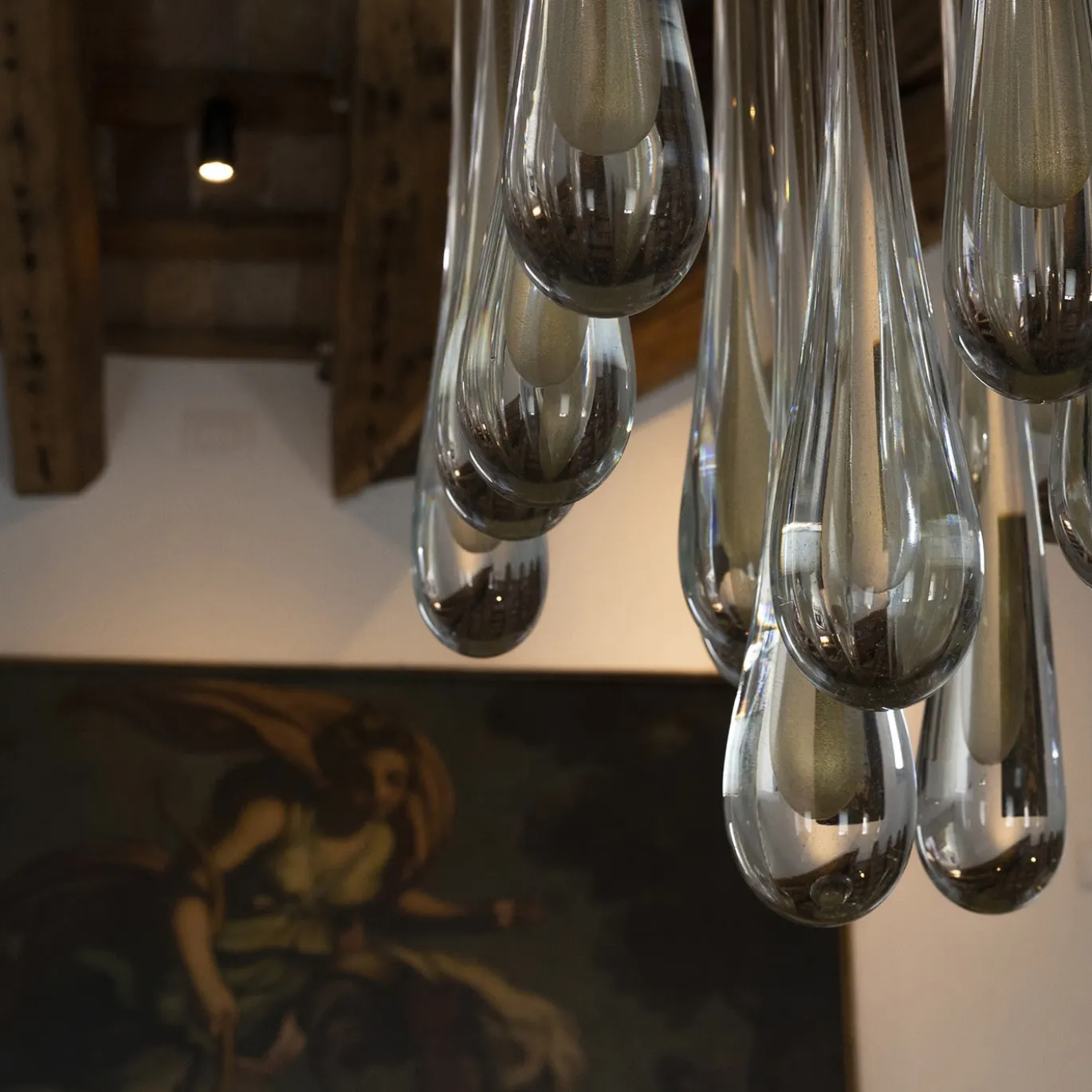 Lampada a Sospensione Goccia in Vetro Dorato