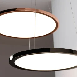 Lampada a sospensione Hinomaru P Slim in oro rosa