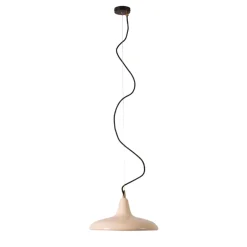 Lampada a Sospensione Hoop in Metallo Lucido Avorio