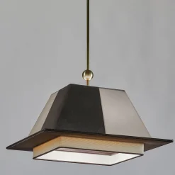 Lampada a sospensione Il Tocco, grigio ardesia e avorio