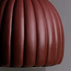 Lampada a sospensione in ceramica bordeaux smerlata