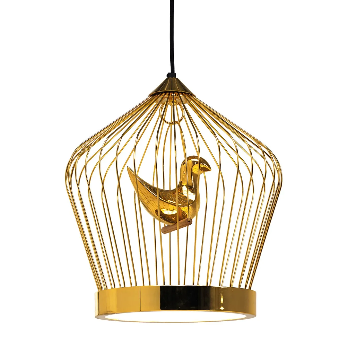 Lampada a sospensione in metallo dorato Twee T. di Jake Phipps