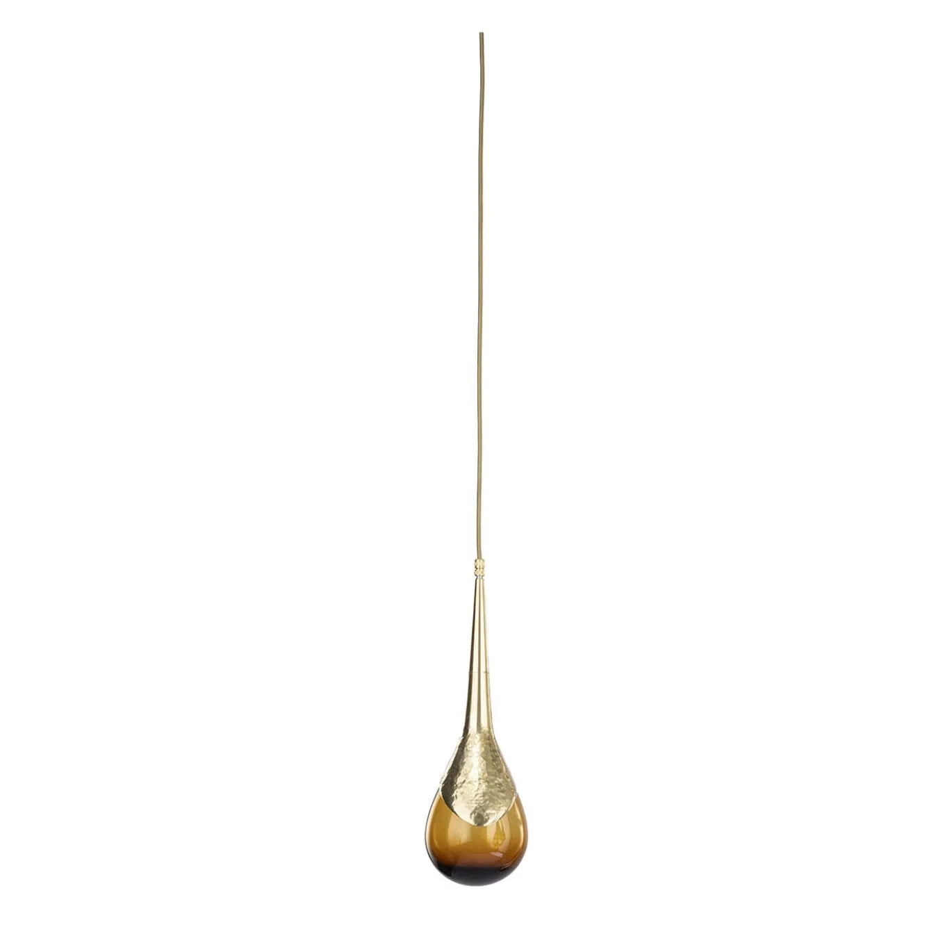 Lampada a sospensione in ottone martellato