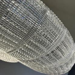 Lampada a sospensione in vetro trasparente a righe