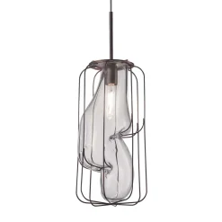Lampada a sospensione in vetro grande Pause