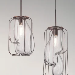 Lampada a sospensione in vetro grande Pause