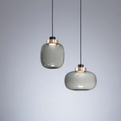 Lampada a sospensione in vetro fumé Legier
