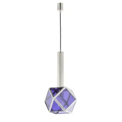 Lampada a sospensione in vetro viola