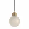 Lampada a sospensione in vetro satinato e ottone champagne Baleta di Isacco Brioschi
