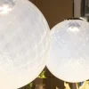 Lampada a sospensione in vetro opalino sferico Venice Moon