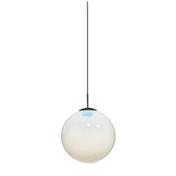 Lampada a sospensione in vetro opalino sferico Venice Moon