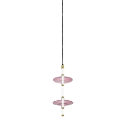 Lampada a Sospensione in Vetro Rosa Giunco
