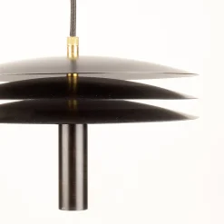 Lampada a Sospensione Isolatore 250 in Ferro e Ottone con Acidatura Scura