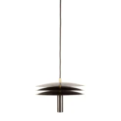 Lampada a Sospensione Isolatore 250 in Ferro e Ottone con Acidatura Scura