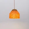 Lampada a Sospensione LAAB Medium con Foglie di Ginkgo e Dettagli in Bronzo