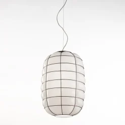 Lampada a Sospensione Lanterna in Vetro Bianco