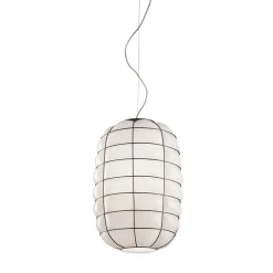 Lampada a Sospensione Lanterna in Vetro Bianco