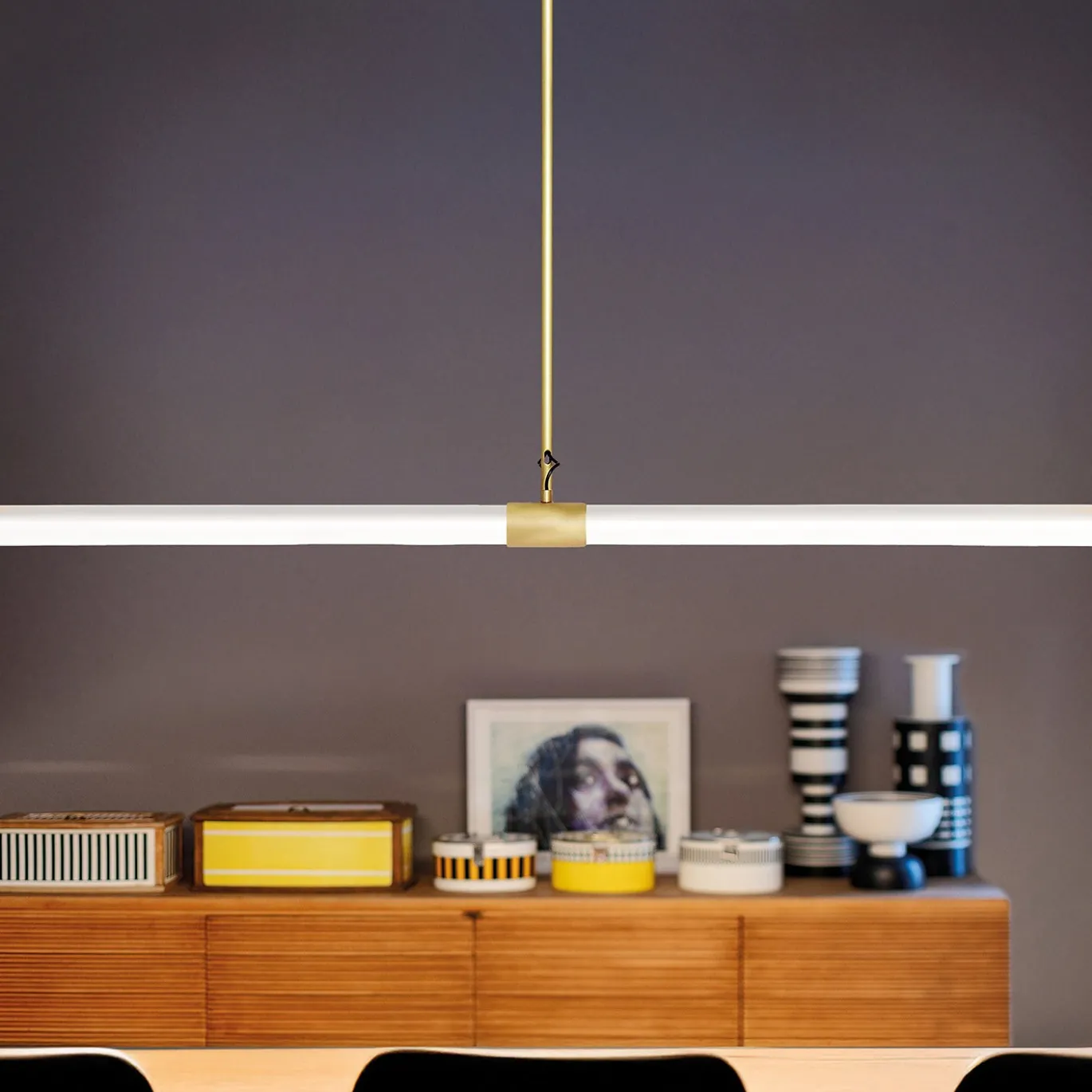 Lampada a sospensione lineare in ottone PPT02/B
