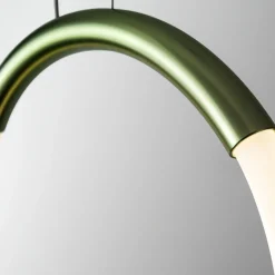 Lampada a Sospensione Loop in metallo verde opaco