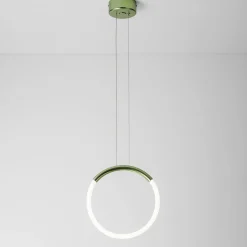 Lampada a Sospensione Loop in metallo verde opaco
