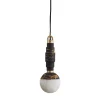 Lampada a sospensione Lunar in marmo Portoro e onice
