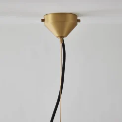 Lampada a Sospensione Lunar in Marmo Rosso Levanto e Onice di Pietro Russo Design