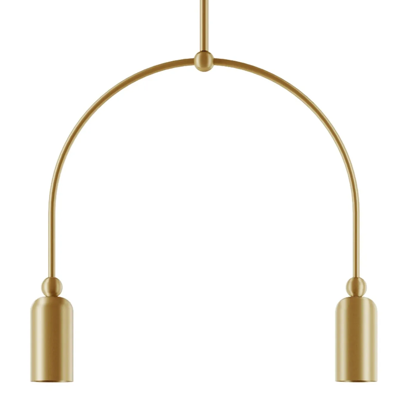 Lampada a sospensione Madame a 2 luci in ottone naturale