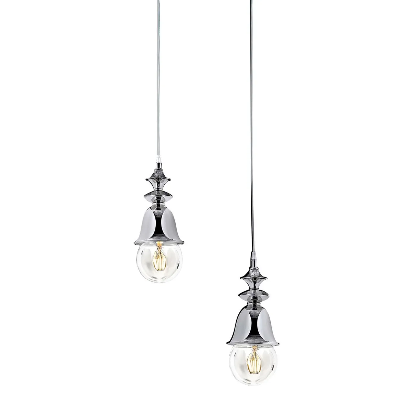 Lampada a sospensione Marlene in argento