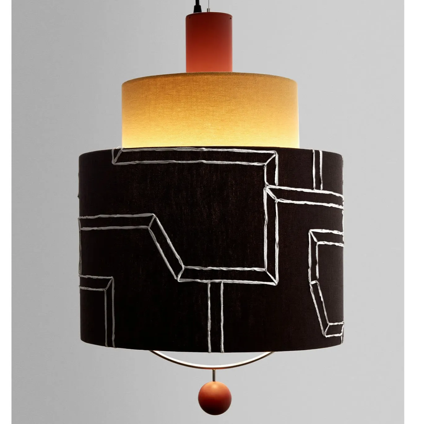Lampada a sospensione Materia Double Ardesia