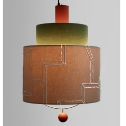 Lampada a sospensione Materia Double Cemento