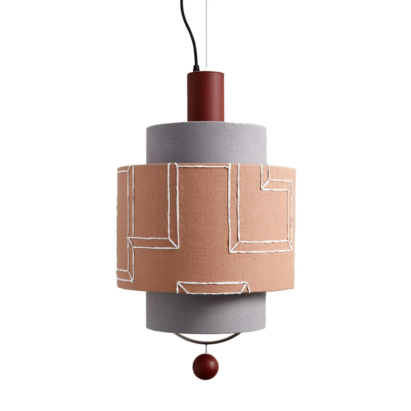 Lampada a sospensione Materia Tripla in terracotta