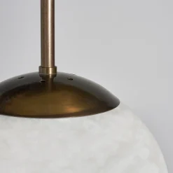 Lampada a sospensione Maxi Alabaster Moon in bronzo