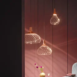 Lampada a sospensione Mongolfier P1 Oro Rosa