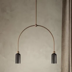 Lampada a sospensione nera a 2 luci Madame