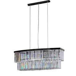 1484- Lampada a sospensione nera a 10 luci