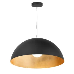 Lampada a sospensione nera Amedeo e foglia d'oro #1
