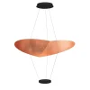 Lampada a sospensione nera Cyrcle con foglia di rame