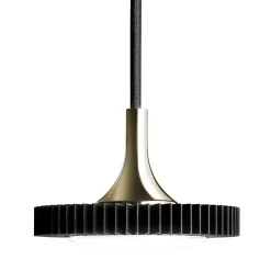 Lampada a sospensione Ocio oro e nero di Carlo Guglielmi