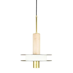 Lampada a sospensione Oriente in ottone e legno