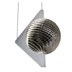 Lampada a sospensione Oz in acciaio inox