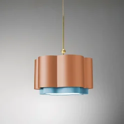 Lampada a sospensione Phlox color Sienna e Oceano di Marta Laudani