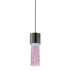Lampada a sospensione Rosaline Gleam in vetro rosa
