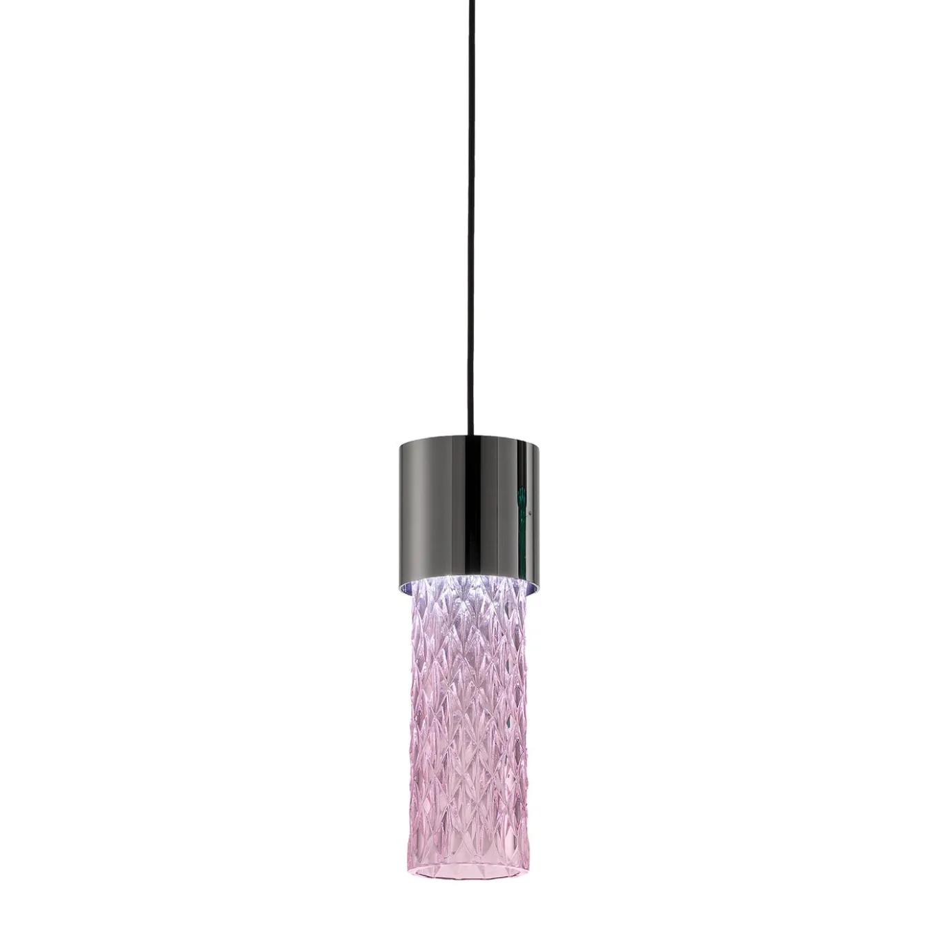 Lampada a sospensione Rosaline Gleam in vetro rosa