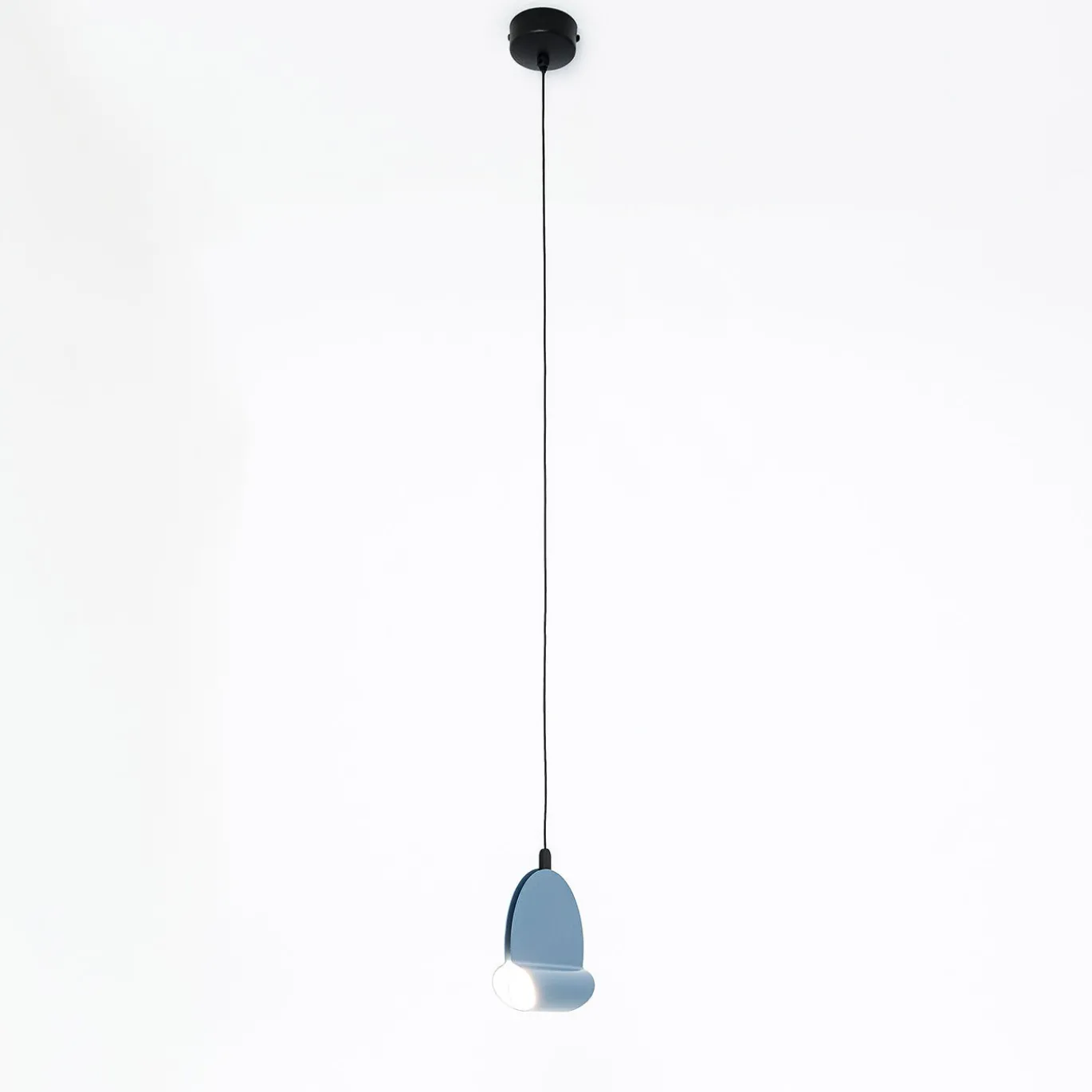 Lampada a Sospensione Rotante Oplà Blu Lucido